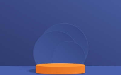 Modern podium showcase for product presentation with Geometric shape Background.