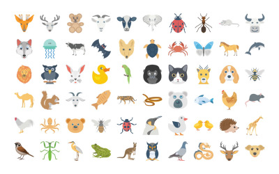 Pacote de ícones de vetores de animais | IA | SVG | SVG
