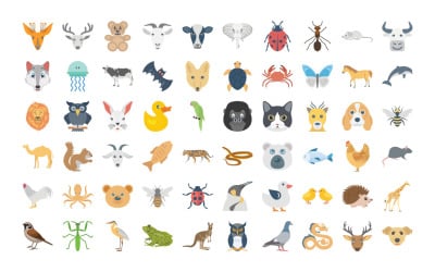 Пакет векторных иконок животных | ИИ | СВГ | SVG