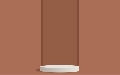 palco de pódio circular branco e renderização em 3d de fundo de vitrine