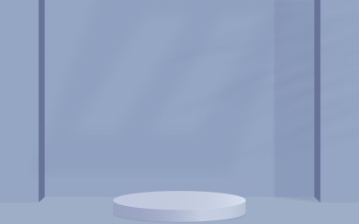 palco de pódio circular de cor branca e renderização em 3d de fundo de vitrine