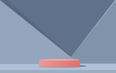 Palco de pódio circular de ouro rosa e renderização 3d de fundo de vitrine