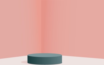 Round podium with Pink Color Corner Background
