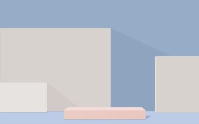 Scène de podium rectangle jaune et blanc et fond de forme géométrique