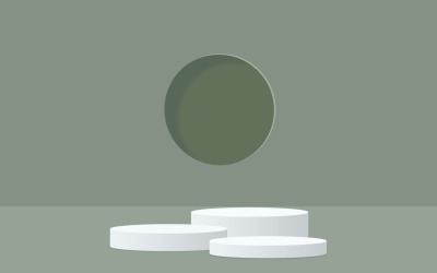 Vit cirkulär podium scen och geometrisk form bakgrund