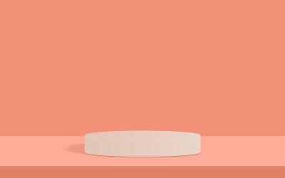 vit cirkulär podium scen och rosa guld färg bakgrund 3d-rendering