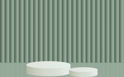 圆形讲台舞台和圆形墙背景 3d 渲染