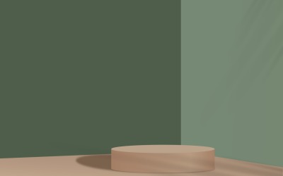 colore marrone podio circolare palco e sfondo angolo rendering 3d