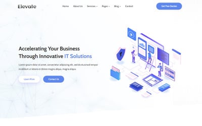 Elevate – шаблон веб-сайту IT-рішень і бізнес-послуг