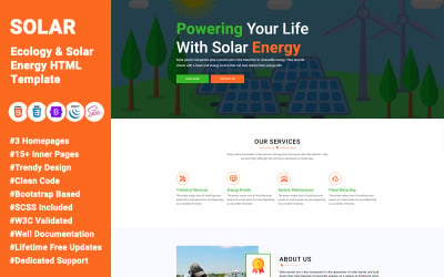 Güneş - Ekoloji ve Güneş Enerjisi HTML Şablonu
