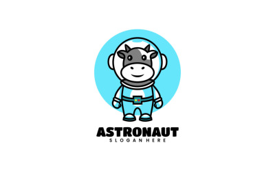 İnek Astronot Çizgi Film Logosu