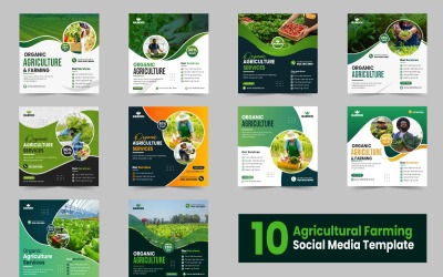 Landwirtschaft landwirtschaftliche Dienstleistungen Social Media Post Banner Set oder Agro Farm Business Flyer Design