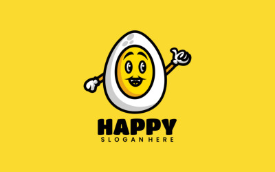 Logo della mascotte semplice dell&amp;#39;uovo felice