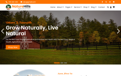 NatureHills – Agriculture Farm HTML5 webhelysablon