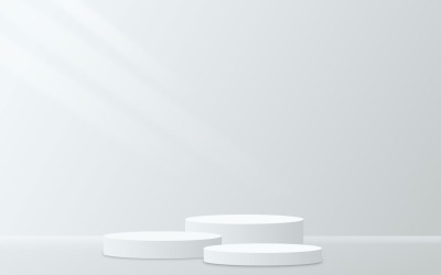 palco de pódio circular de três cores e renderização em 3d de fundo
