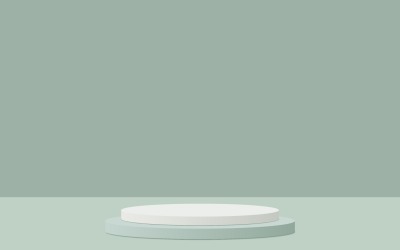 Scène de podium circulaire bicolore et rendu 3d de fond vert