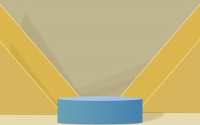 scène de podium circulaire de couleur bleu foncé et fond de vitrine rendu 3d