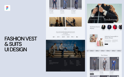 UI-Design für modische Westen und Anzüge