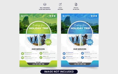 Vacation planner flyer template vector