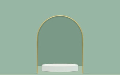 white color circular podium stage and showcase background 3d rendering.