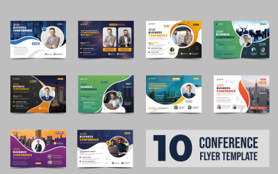 Teknik konferens flygblad malluppsättning och Business webinar event inbjudan banner layout design
