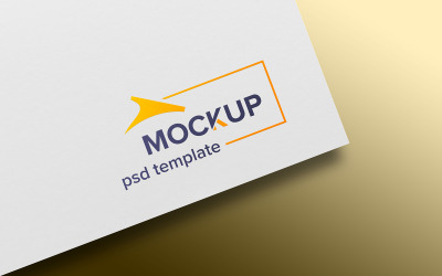Färg logotyp mockup design på pappersstruktur