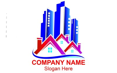 Immobilien-Logo-Vorlagen Eigentumswohnungen und Häuser