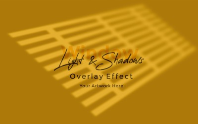 Maqueta de efecto de superposición de sombra de luz solar de ventana 64