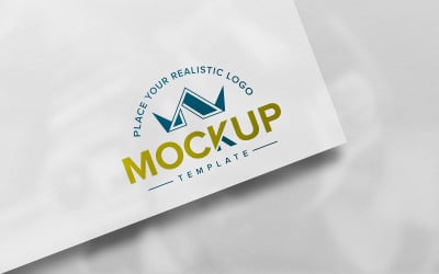 Modelo psd de maquete de logotipo em relevo na textura de papel branco