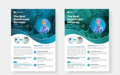 healthcare square flyer or  banner with doctor theme