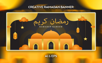 Kreatywny Ramadan wektor szablon projektu transparentu
