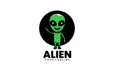 Logo de dessin animé de mascotte extraterrestre