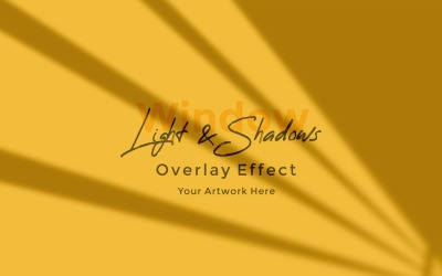 Maqueta de efecto de superposición de sombra de luz solar de ventana 104