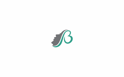 Plantilla de logotipo de mujer con letra B abstracta