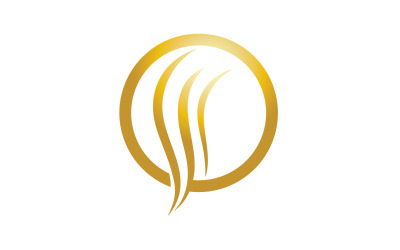 Haarlinien-Wellendesign-Logo und Symbolvektor v17