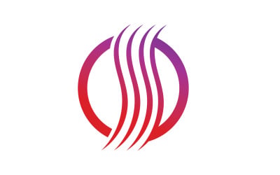 Haarlinien-Wellendesign-Logo und Symbolvektor v34