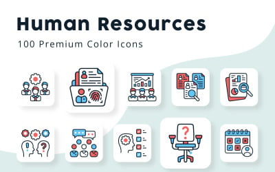 Human Resources minimale kleur iconen