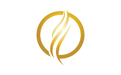 Logo del design dell&amp;#39;onda della linea dei capelli e vettore di simboli v21