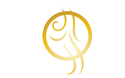 Logo del design dell&amp;#39;onda della linea dei capelli e vettore di simboli v29