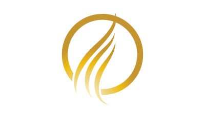 Logo del design dell&amp;#39;onda della linea dei capelli e vettore di simboli v31