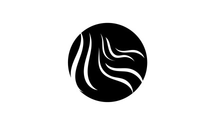 Logo del design dell&amp;#39;onda della linea dei capelli e vettore di simboli v39
