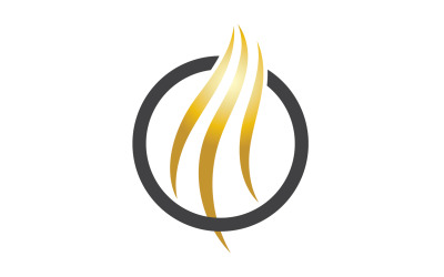 Logo del design dell&amp;#39;onda della linea dei capelli e vettore di simboli v9