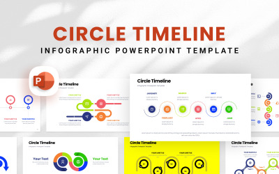 Modèle de présentation infographique de la chronologie du cercle