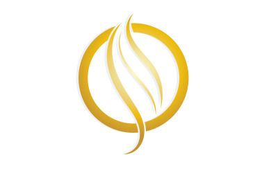 Saç çizgisi dalga tasarım logosu ve sembol vektörü v2