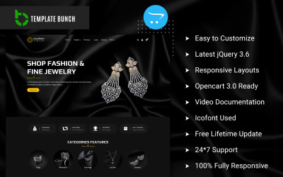 Colorway Jewelry - Responsivt OpenCart-tema för e-handel