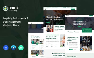 Ecofix - Recycling Services &amp;amp; Waste Management Wordpress Theme