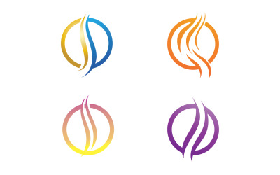 Haarlinien-Wellendesign-Logo und Symbolvektor v59