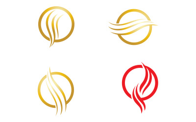 Haarlinien-Wellendesign-Logo und Symbolvektor v63