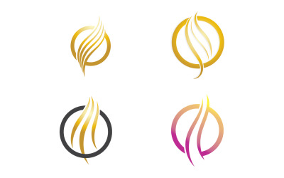 Hårlinje vågdesign logotyp och symbol vektor v62