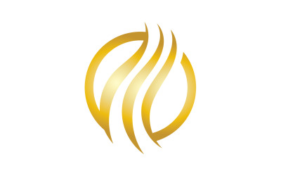 Logo del design dell&amp;#39;onda della linea dei capelli e vettore di simboli v46